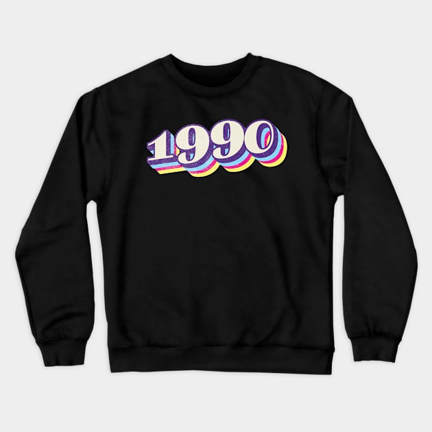 1990 Birthday Year Crewneck Sweatshirt by Vin Zzep